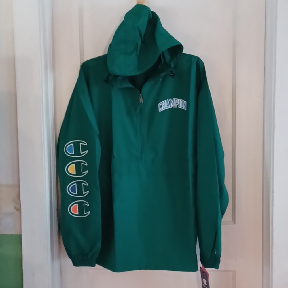 Champion hooded wind and rain jacket mens size xlarge pullover